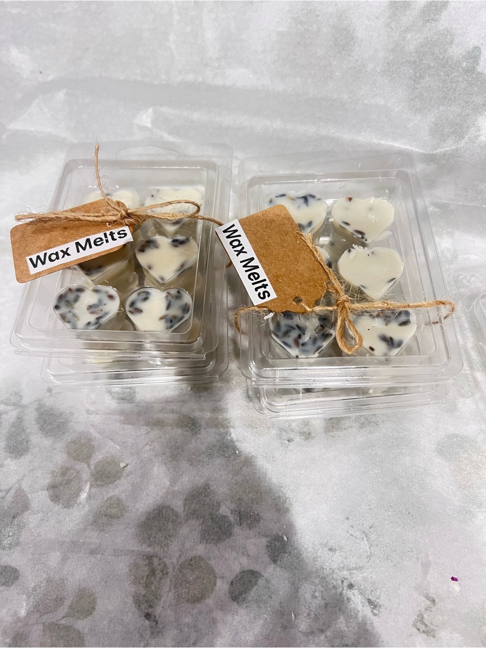 Heart Shaped Wax Melts - White with Brown Flecks